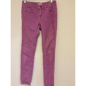 FREE PEOPLE Women's Purple {Hot Rose} Corduroy Skinny Pants Size 26